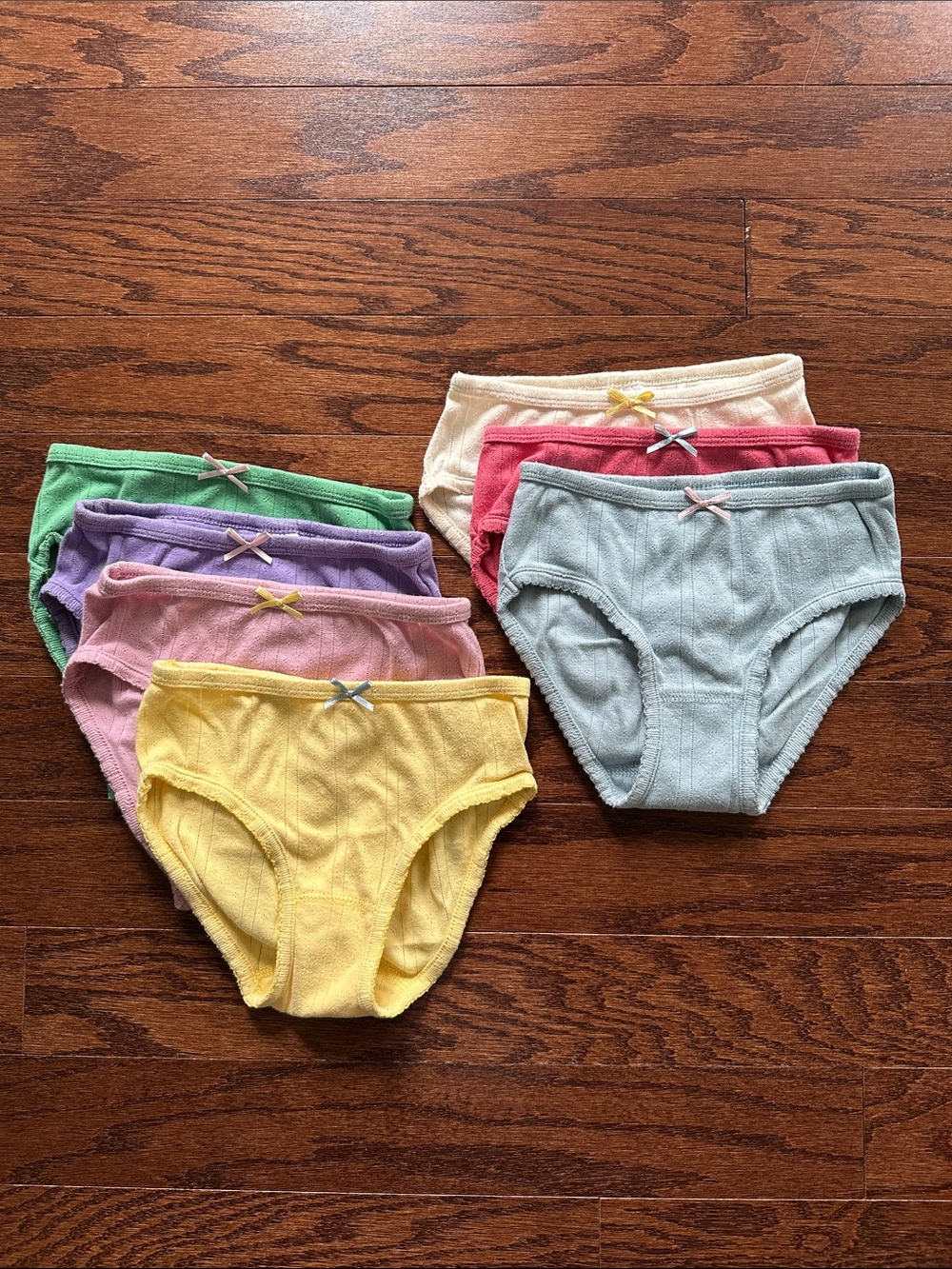 Mini Boden 7-pack Girls' Pointelle Cotton Briefs Pack - Pastel Assorted Colors